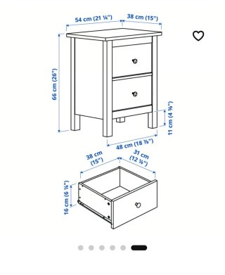 Mesita de noche Ikea madera oscura