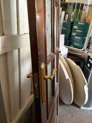 Puerta madera interior con cristal