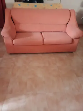 Sofá rosa de 2 plazas