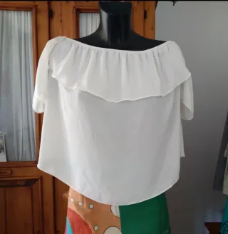 Blusa Stradivarius Blanca Talla L/XL