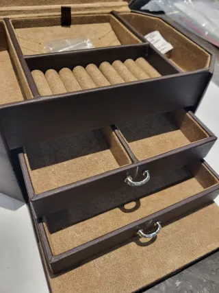 Joyero Marrón con Espejo y Cajones S