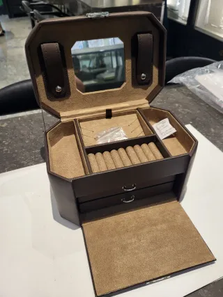 Joyero Marrón con Espejo y Cajones S