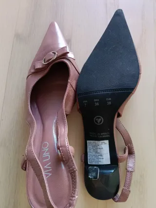 Sandalias Via Uno Plata Talla 37 y, zapatos