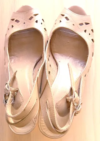 Sandalias Via Uno Plata Talla 37 y, zapatos