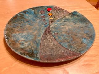 Piatto da appendere ceramica Raku