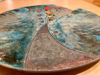 Piatto da appendere ceramica Raku