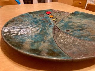 Piatto da appendere ceramica Raku