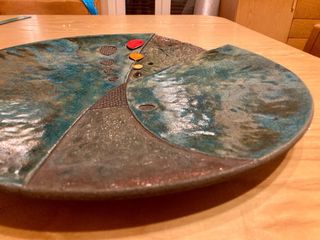 Piatto da appendere ceramica Raku