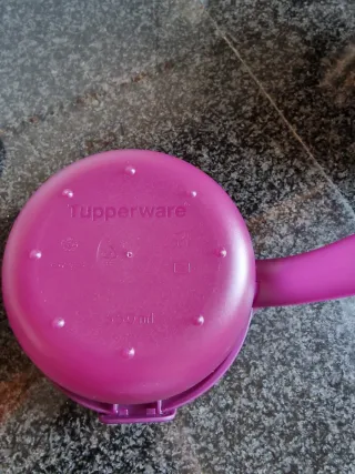Fiambrera Tupperware Morada y Blanca