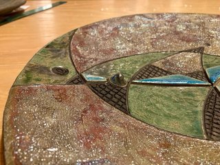 Piatto da appendere ceramica Raku