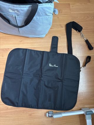 Bolsa Carro Bebé Gris con cambiador portátil
