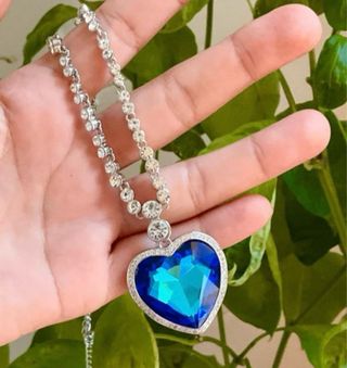 Colgante Corazón Titanic Baño Oro Blanco