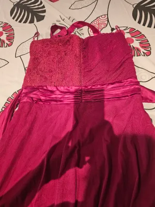 Vestido de fiesta rosa talla 48/50,no es de marca