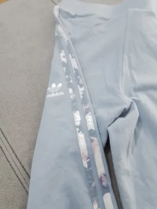 Mallas Adidas Talla 38 Azul y Plateado