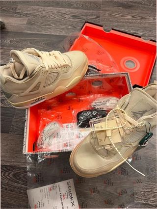 Jordan 4 Retro Off-White Sail Talla 45