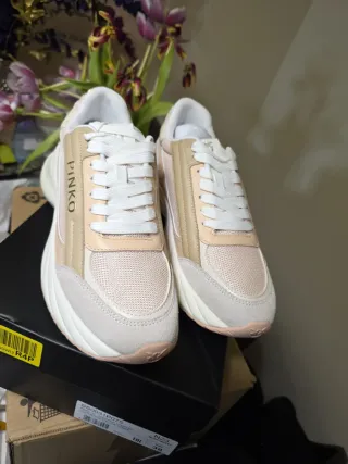 Pinko Sneakers Beige/Rosa Talla 38