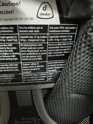 Silla de montaña Deuter para bebé