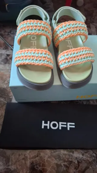 Sandalias HOFF verde y naranja