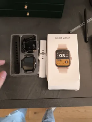Smartwatch Oro Rosa con Correa Negra