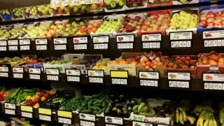 Cartel de precio frutería