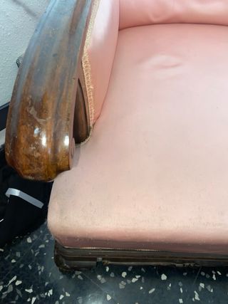 Sillón Vintage Rosa Madera Barroco