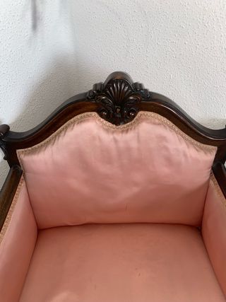 Sillón Vintage Rosa Madera Barroco