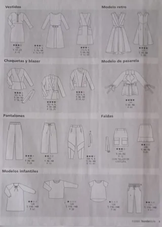 2 revistas patrones Burda Style costura