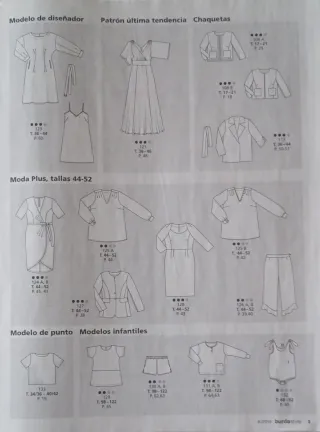 2 revistas patrones Burda Style costura