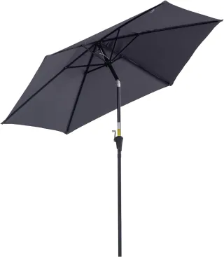 Sombrilla Gris 270cm con Manivela Exterior