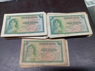 10 Billetes República Española 1-2-5-10 Pesetas
