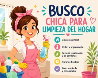 Se busca chica para limpieza de hogar en Chipiona