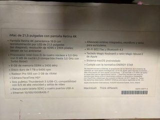 iMac 21.5 2017 Intel Core i5 8GB RAM