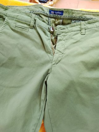 Pantaloni slim fit verdi taglia 54