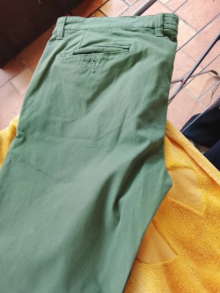 Pantaloni slim fit verdi taglia 54