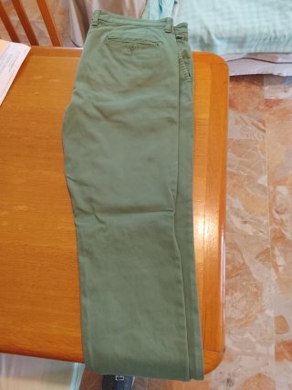 Pantaloni slim fit verdi taglia 54
