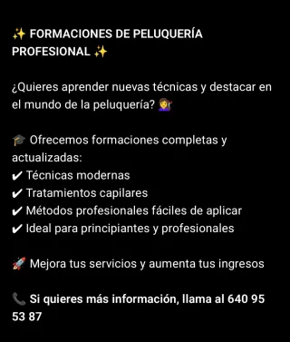 Formaciones de peluquería.