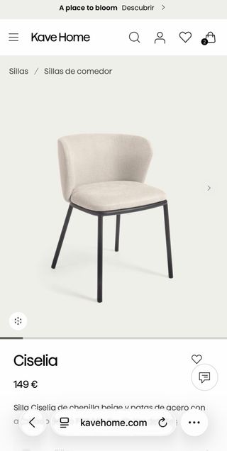 Silla Ciselia Kave Home Beige