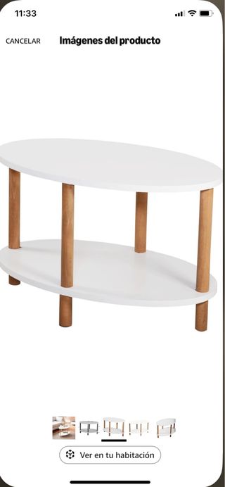 Mesa de centro blanca de madera