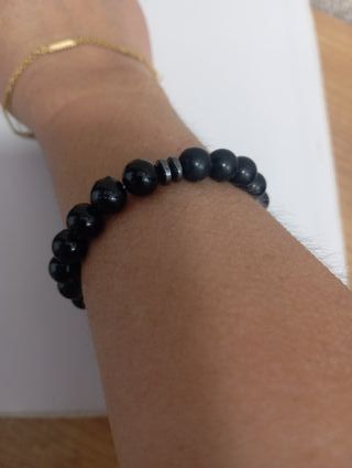 Pulsera Triple Protección Shungita Pirita Turmalin