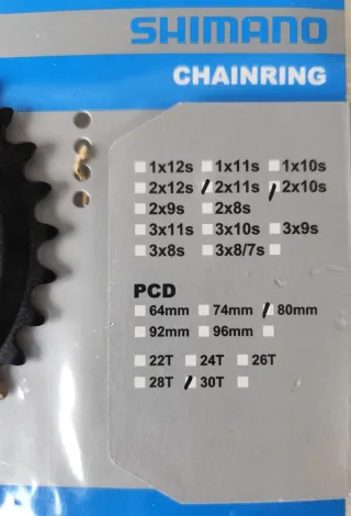 Plato Shimano GRX 30T 2x10/11 velocidades