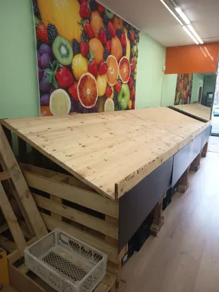 Mueble expositor de palets ideal frutería