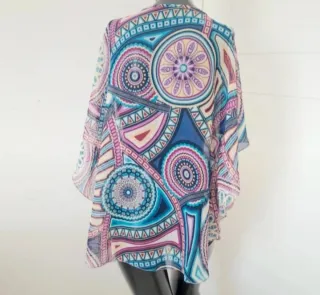 Camicia/Poncho/Copricostume Multicolor M/L donna
