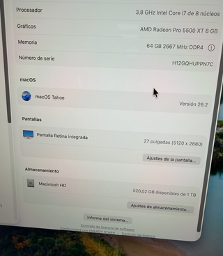 iMac 5K 27" 2020 64GB RAM 5500XT 8GB