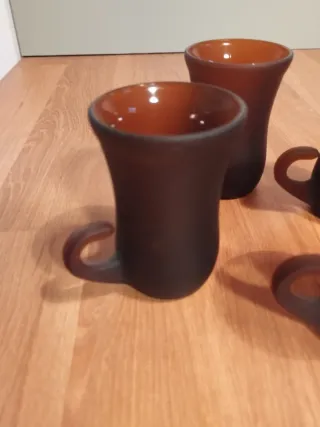 Set 4 Bicchierini Vetro Marrone