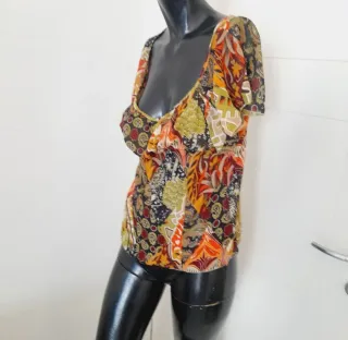 Camicetta leggera donna M,  ampio scollo regolabil