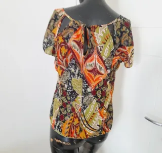 Camicetta leggera donna M,  ampio scollo regolabil