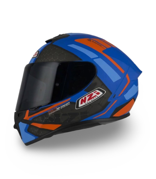 Casco Nzi Trendy Overtaking Azul Naranja