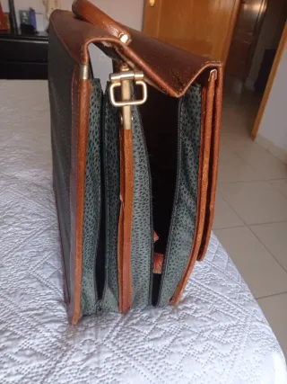 Maletín vintage ejecutivo Edimar Marrón y Verde