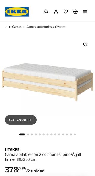 Cama nido apilable de madera