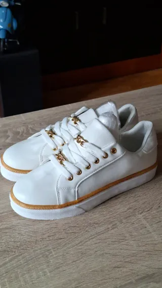 Zapatillas Blancas Elegantes Mujer Talla 41
